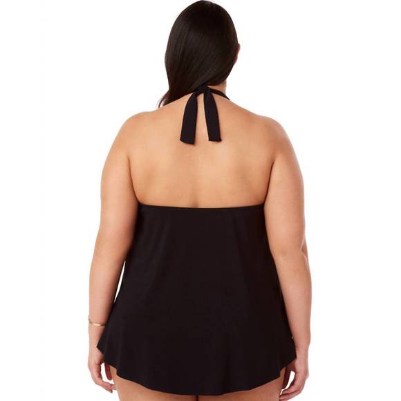NEW MAGICSUIT plus size sophie halter cowl neck underwire tankini top in black - Picture 2 of 2